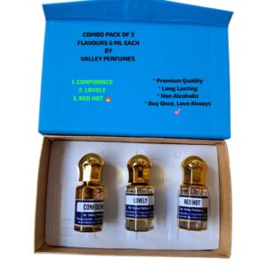 Combo Pack of 3 Premium Flavours 6 ML Each, Confidence, Lovely & Red Hot