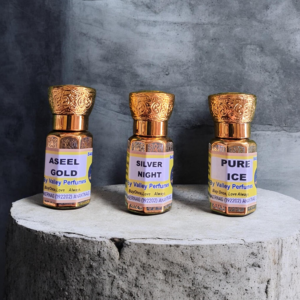 Combo of 3 Attars Aseel Gold, Silver Night & Pure Ice 6ml Each Premium Quality