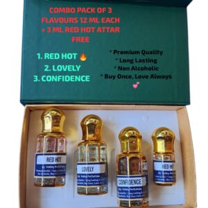 Combo Pack of 3 Premium Flavours 12 ML Each +3 ML Red Hot Attar Free