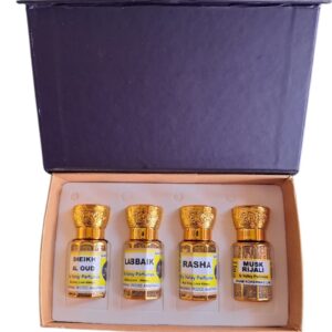 Combo of 4 Flavours 6ml Each Premium Quality Sheikh Al Oud, Labbaik, Rasha & Musk Rijali