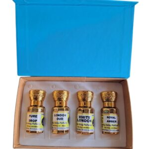 Combo of 4 Flavours 6ml Each Premium Quality Pure Drop, London Oud, White London & Royal Amber