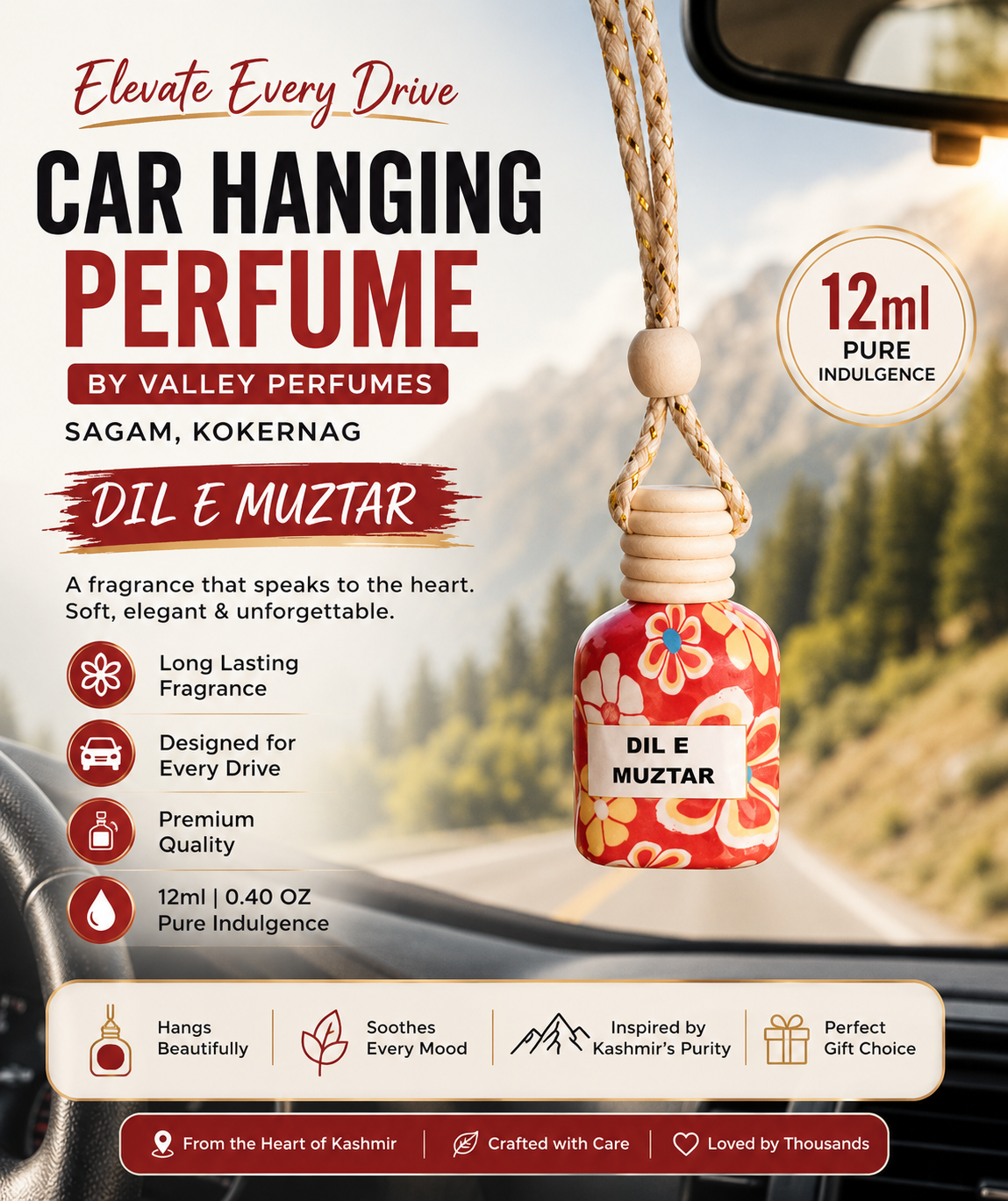 Dil e Muztar 12ml Car Hanging Perfume