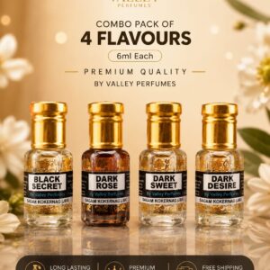 Combo Pack of 4 Flavours 6ml Each Black Secret, Dark Rose, Dark Sweet & Dark Desire