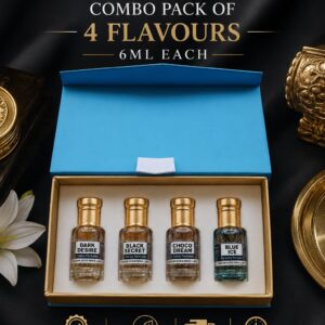 Combo Pack of 4 Flavours 6ml Each Dark Desire, Black Secret, Choco Dream & Blue Ice