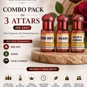 Combo Pack of 3 Flavours 6ml Each Red Hot, Saani & Hajr e Aswad