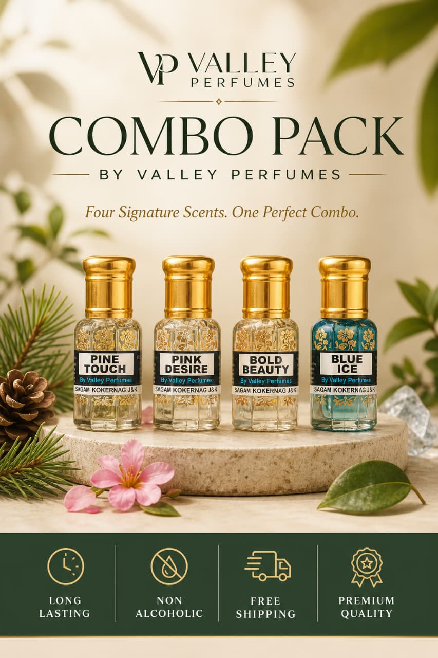 Combo Pack of 4 Flavours 6ml Each Pine Touch, Pink Desire, Bold Beauty & Blue Ice