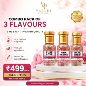 Combo Pack of 3 Flavours Pure Love, Pink Desire & Dark Sweet 6ml Each