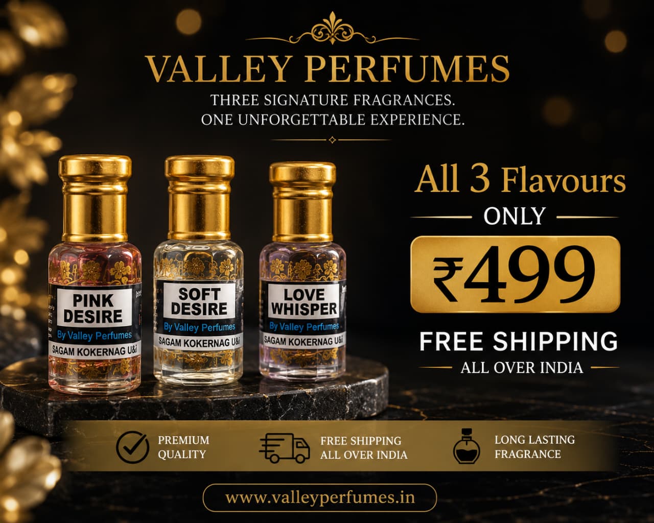 Combo Pack of 3 Flavours Pink Desire, Soft Desire & Love Whisper 6ml Each
