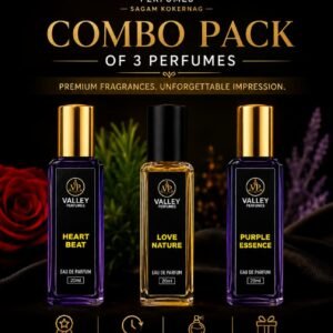 Combo Pack of 3 Perfumes 20ml Each Heart Beat, Love Nature & Purple Essence